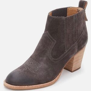 Dolce Vita Gray Suede Jones Western Ankle Boots